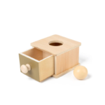 Montessori dėžutė su stalčiuku ir kamuoliuku