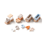 Medinis traukinukas-dėlionė